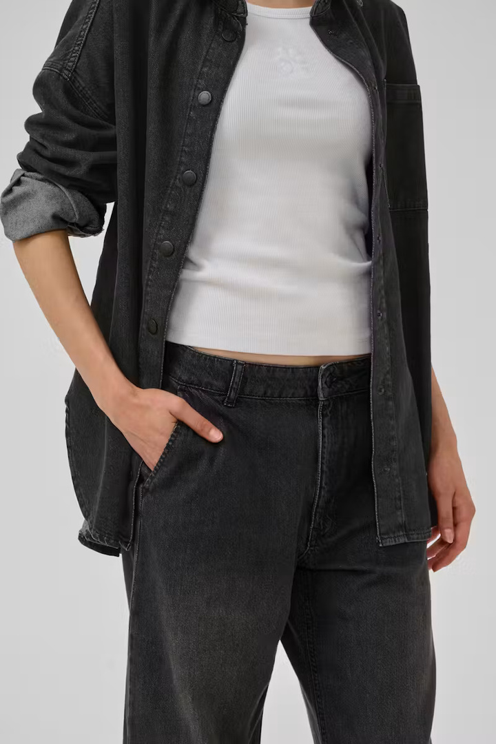 MaloMW Wide pants Dark Grey Wash