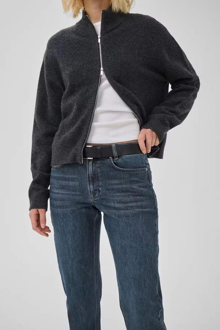 04 THE MOMMY HIGH TAPERED JEANS Dark Blue Retro Wash