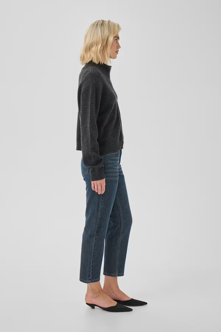 04 THE MOMMY HIGH TAPERED JEANS Dark Blue Retro Wash
