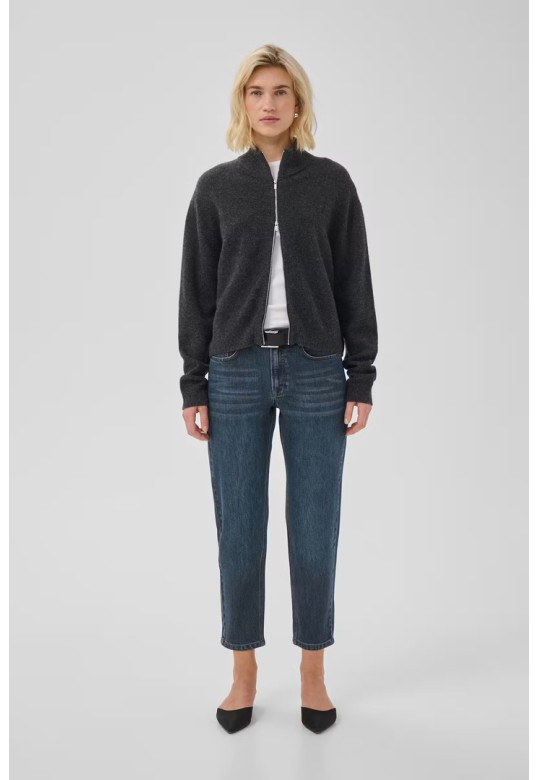 04 THE MOMMY HIGH TAPERED JEANS Dark Blue Retro Wash
