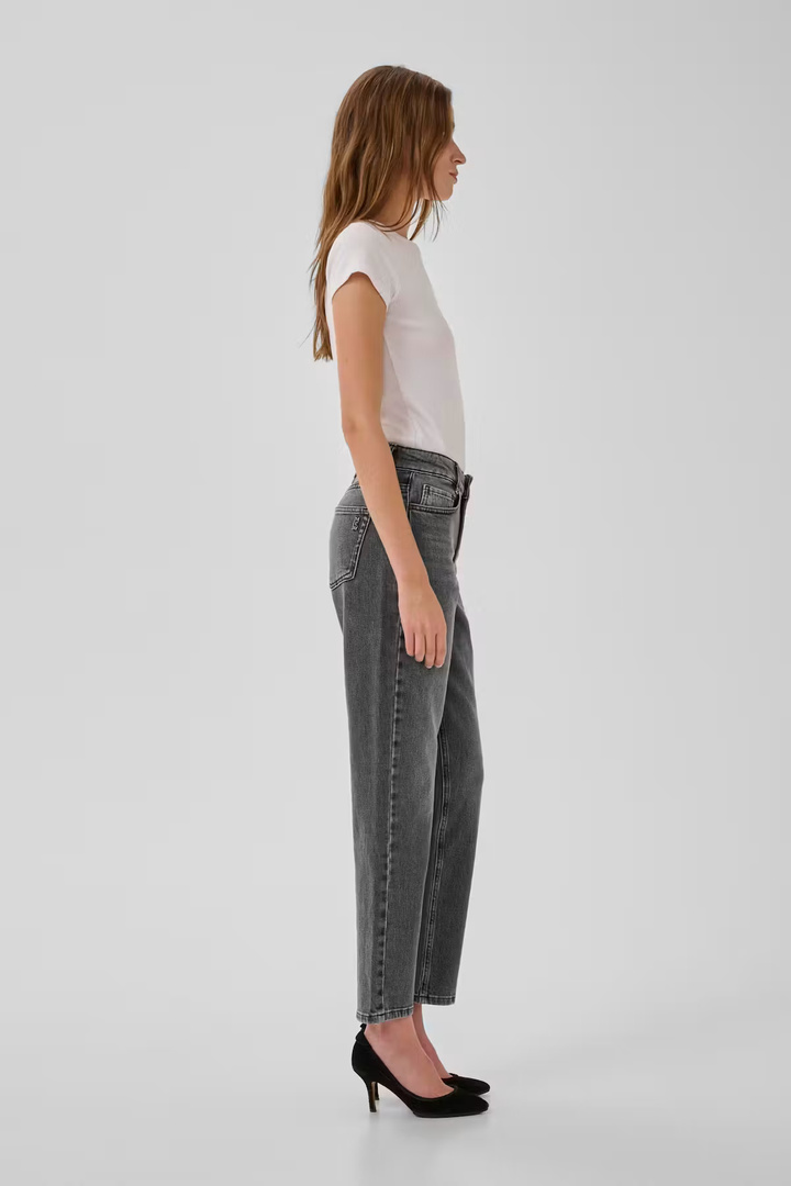 04 THE MOMMY HIGH TAPERED JEANS Dark Grey Retro Wash