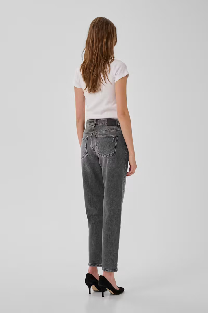 04 THE MOMMY HIGH TAPERED JEANS Dark Grey Retro Wash