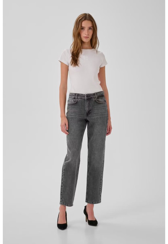 04 THE MOMMY HIGH TAPERED JEANS Dark Grey Retro Wash