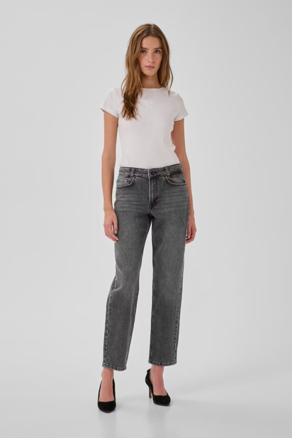04 THE MOMMY HIGH TAPERED JEANS Dark Grey Retro Wash