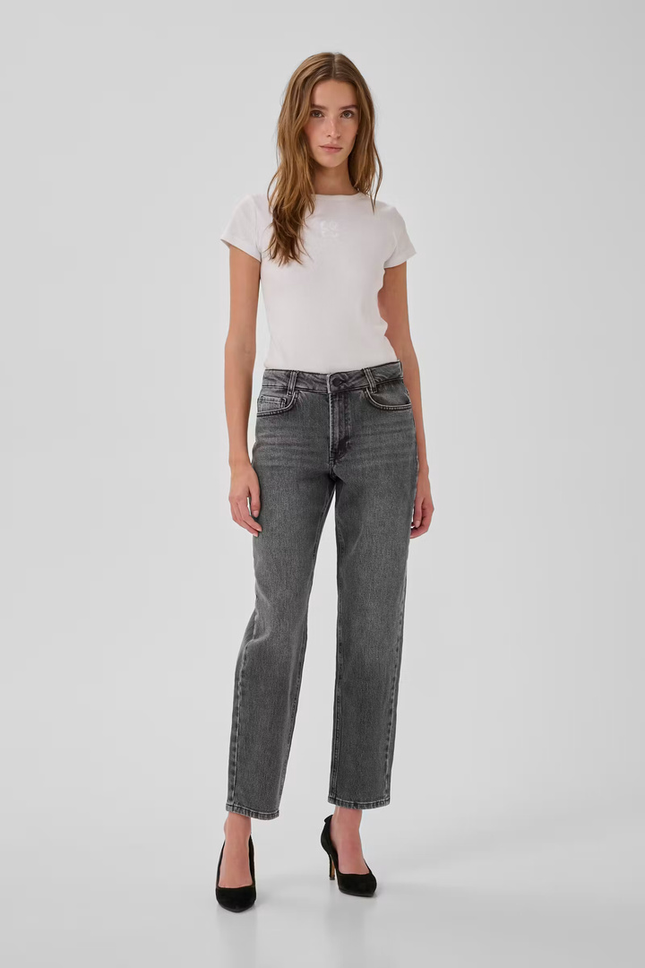04 THE MOMMY HIGH TAPERED JEANS Dark Grey Retro Wash