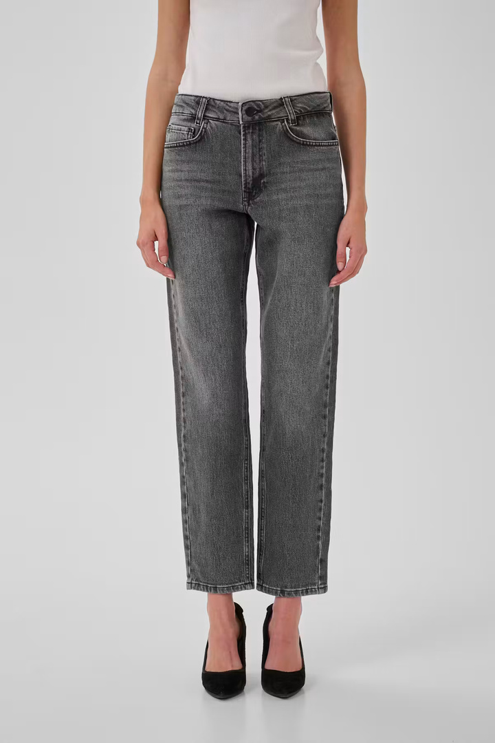 04 THE MOMMY HIGH TAPERED JEANS Dark Grey Retro Wash