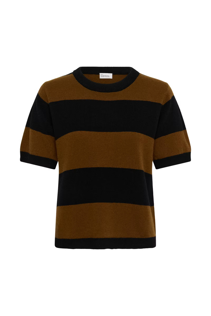 MWJola Short-sleeved knit Bison W. Black Stripe / Brown