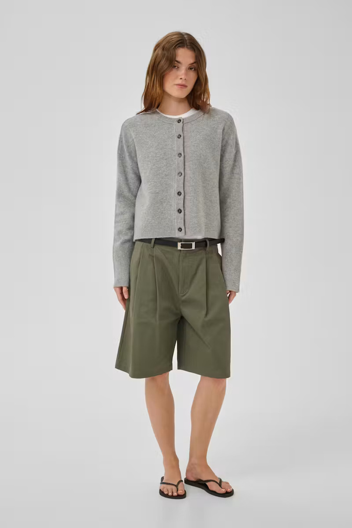13 THE KNIT CARDIGAN Light Grey Melange