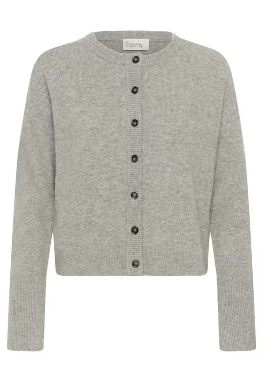 13 THE KNIT CARDIGAN Light Grey Melange