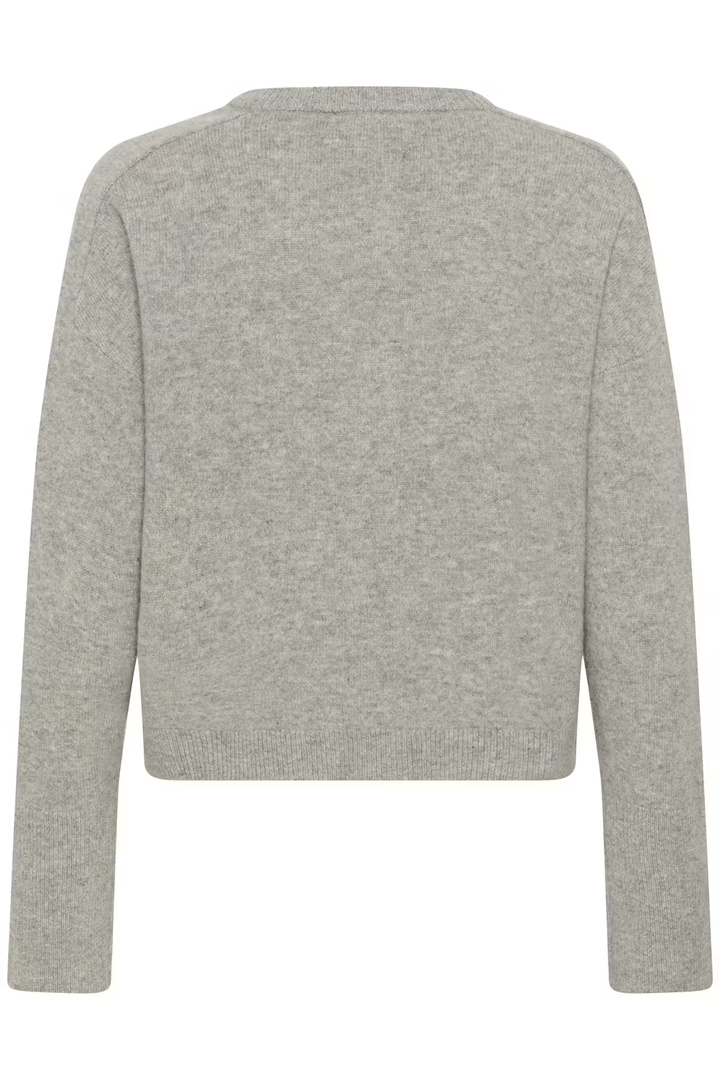 13 THE KNIT CARDIGAN Light Grey Melange