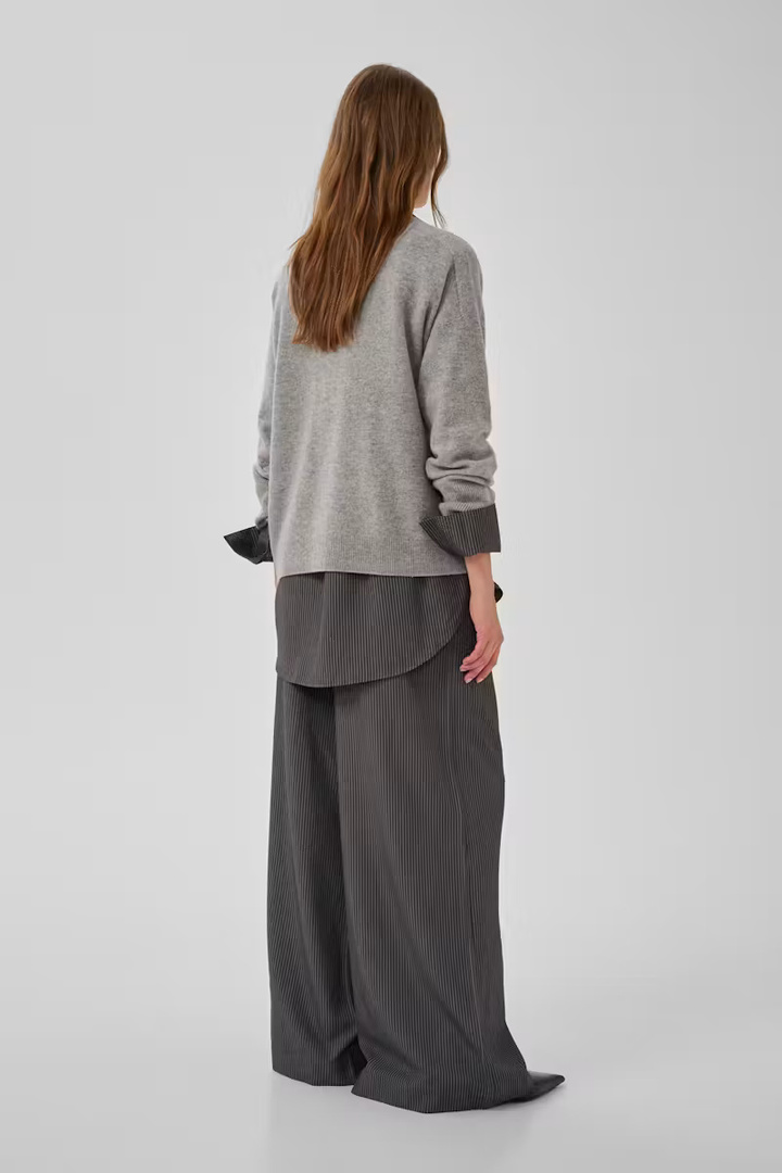 11 THE KNIT CREWNECK Light Grey Melange