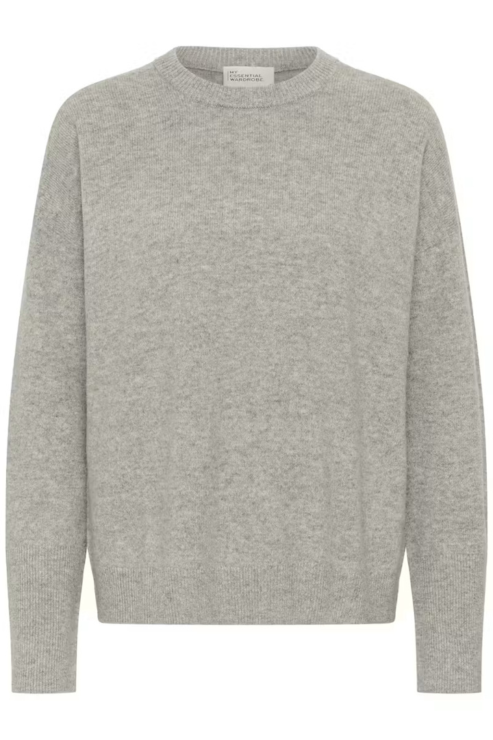 11 THE KNIT CREWNECK Light Grey Melange