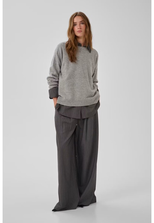 11 THE KNIT CREWNECK Light Grey Melange