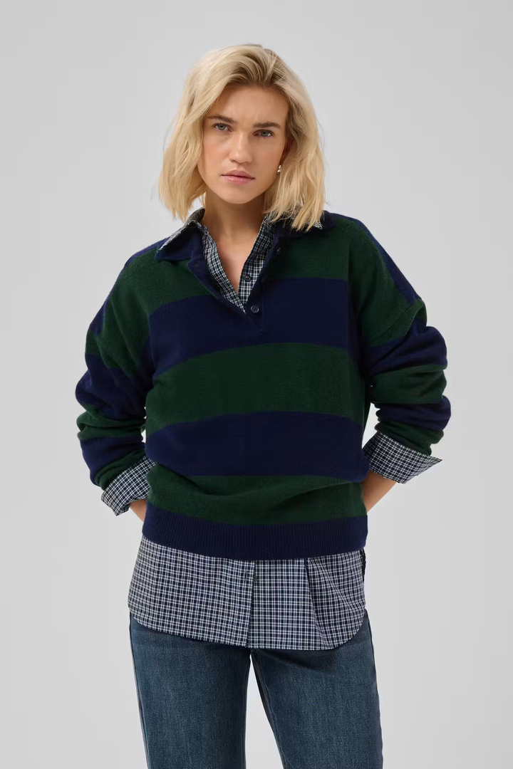 MWJola polo pullover Douglas W. Navy Stripe / Green