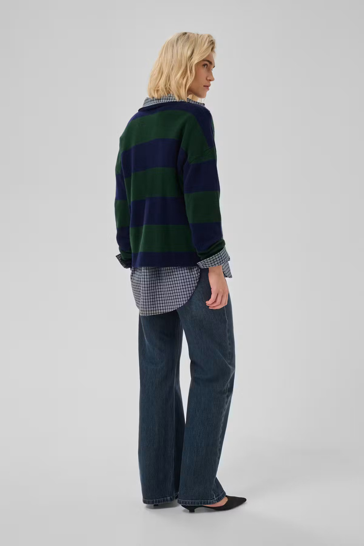 MWJola polo pullover Douglas W. Navy Stripe / Green