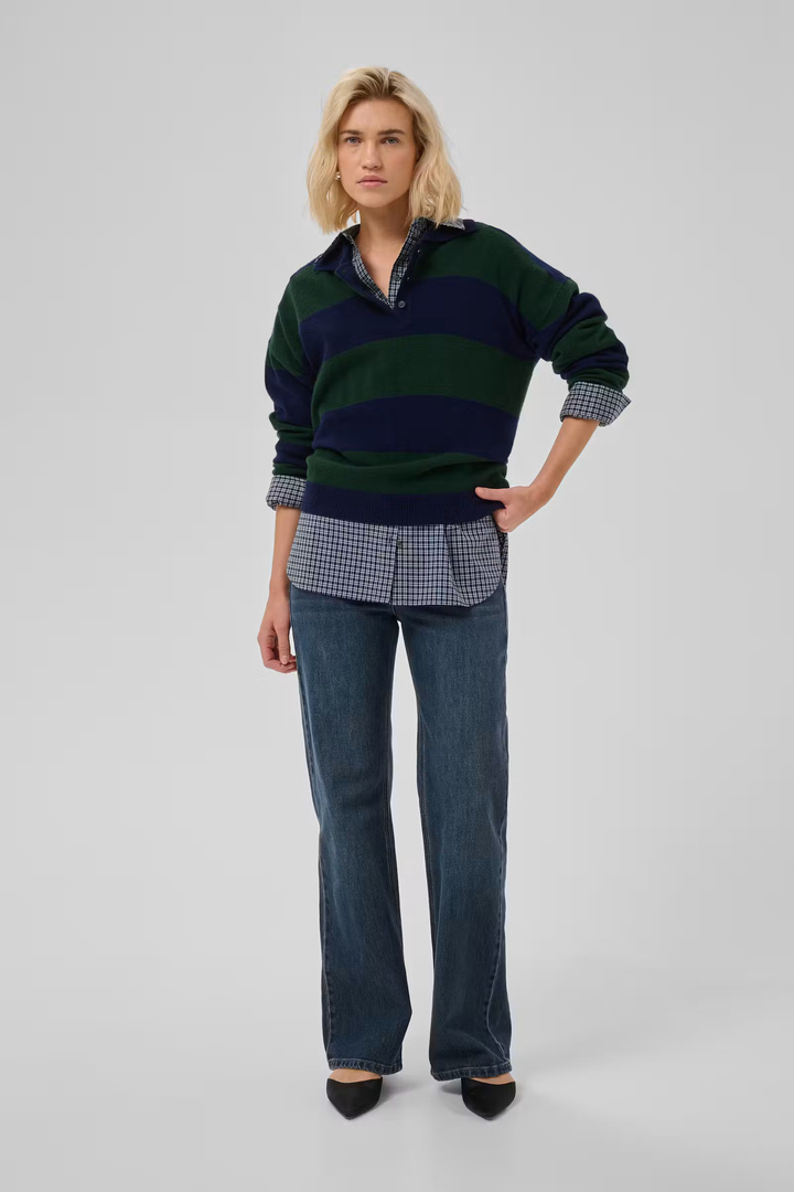 MWJola polo pullover Douglas W. Navy Stripe / Green