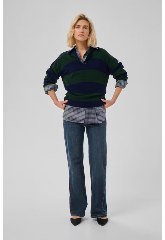 MWJola polo pullover Douglas W. Navy Stripe / Green