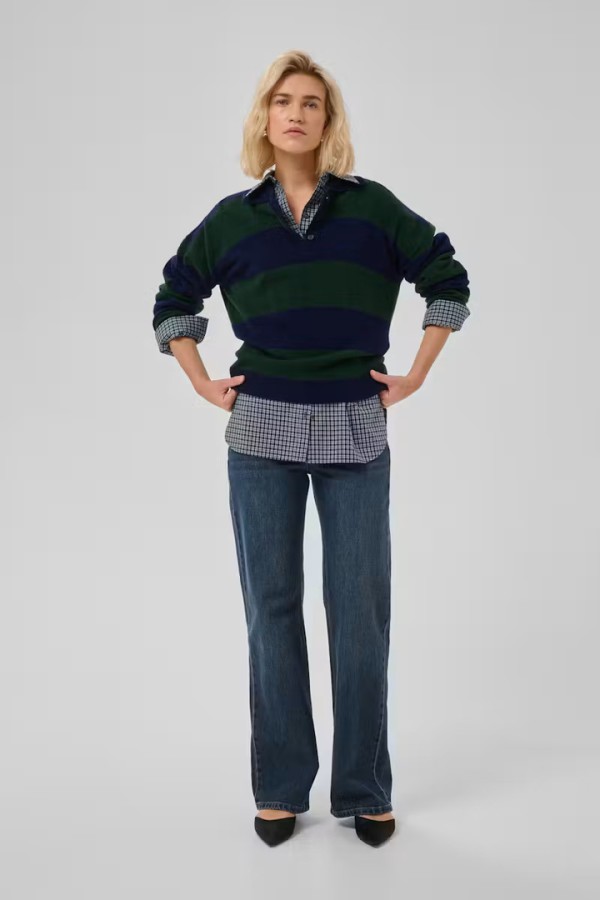 MWJola polo pullover Douglas W. Navy Stripe / Green
