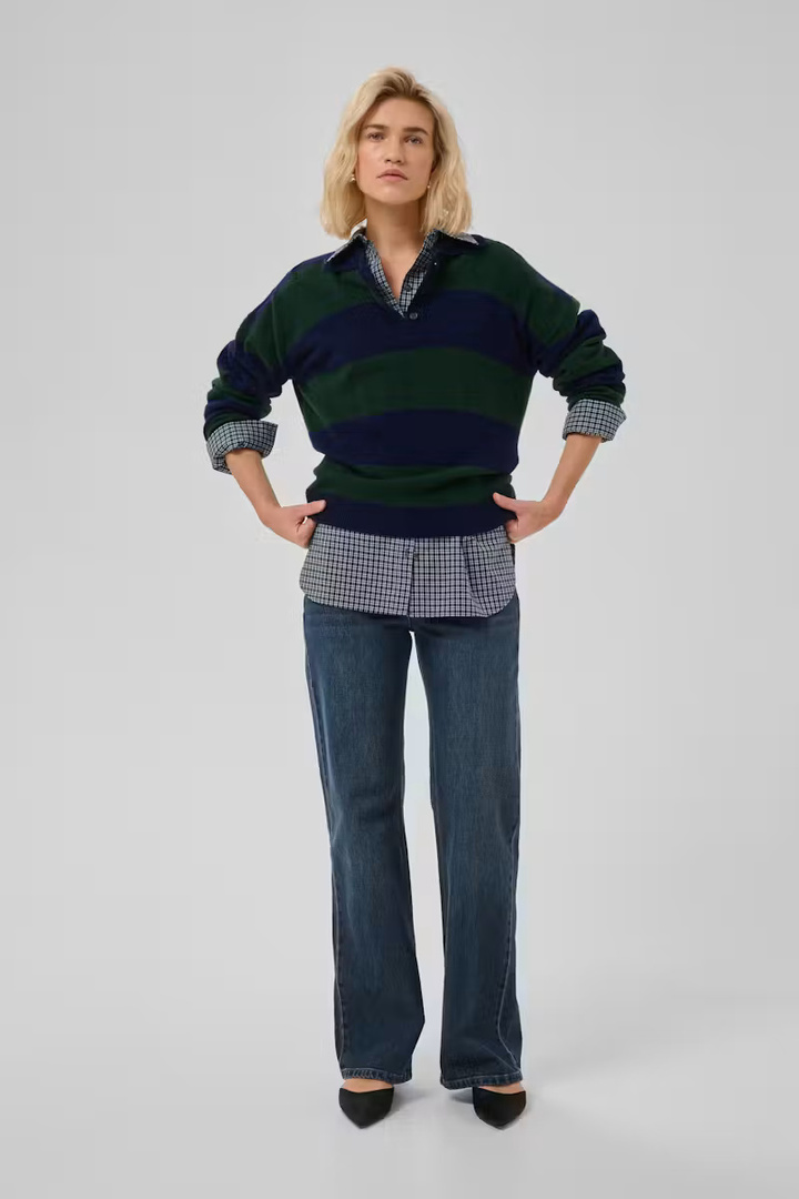 MWJola polo pullover Douglas W. Navy Stripe / Green