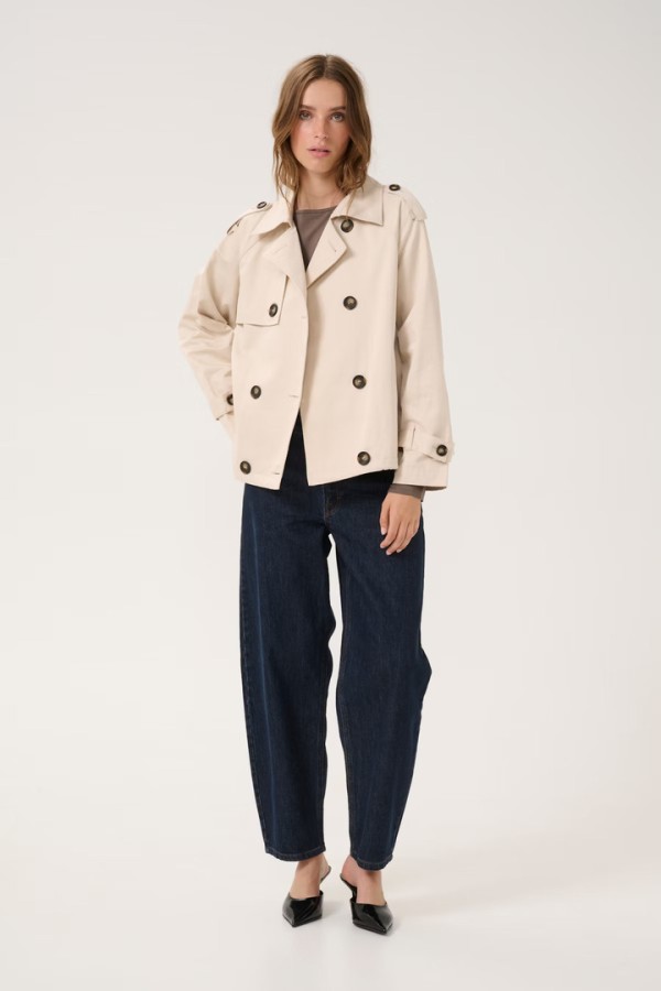 MiraMW Short trenchcoat Oatmeal