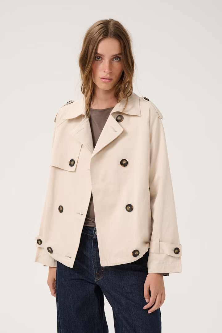 MiraMW Short trenchcoat Oatmeal