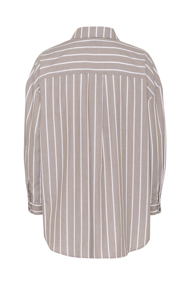 KionaMW Boxy Shirt Walnut Striped