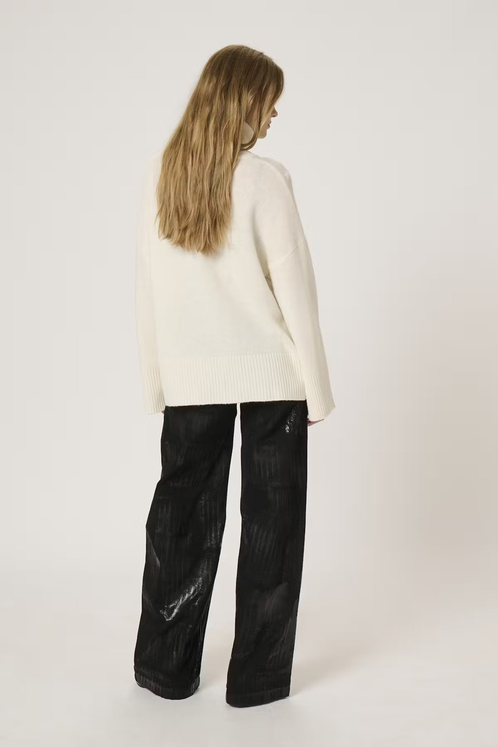 HuxiMW wool and kashmir rollneck snow white