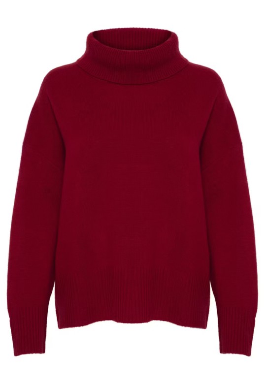 HuxiMW wool and kashmir rollneck Burgundy Red