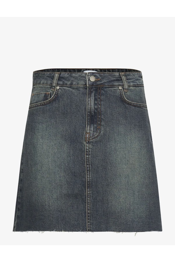 DANGOMW 139 SKIRT DARK BLUE DIRTY WASH