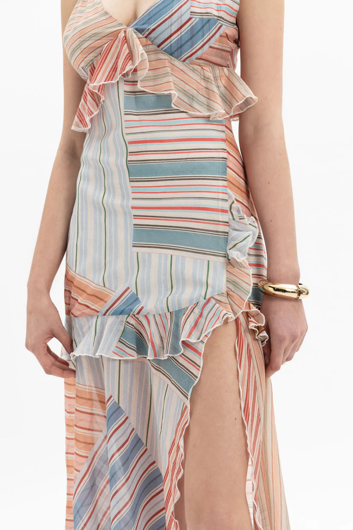 Multicolor Stripe Midi Dress