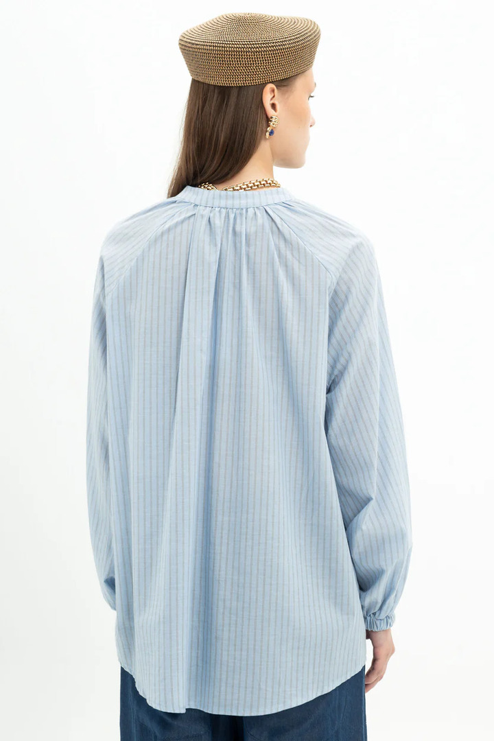 Stripe Balloon Blouse