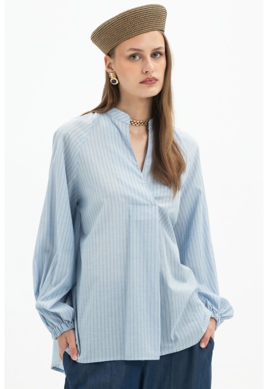 Stripe Balloon Blouse