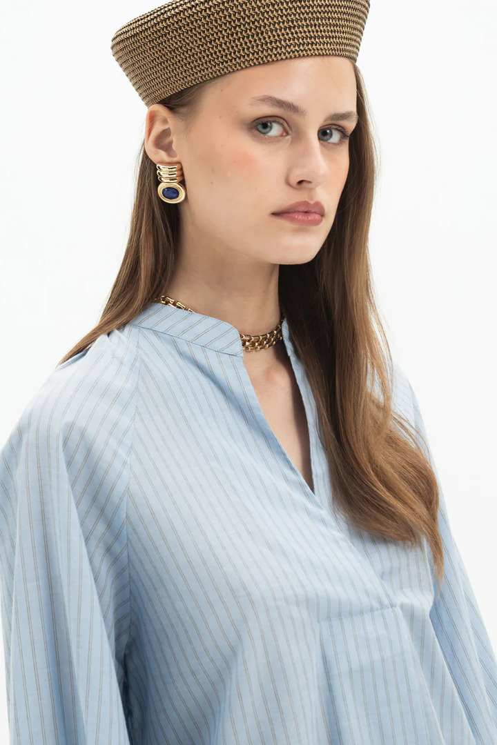 Stripe Balloon Blouse