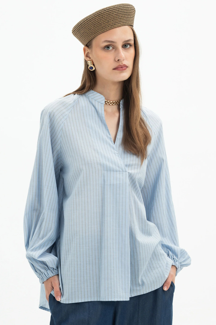 Stripe Balloon Blouse