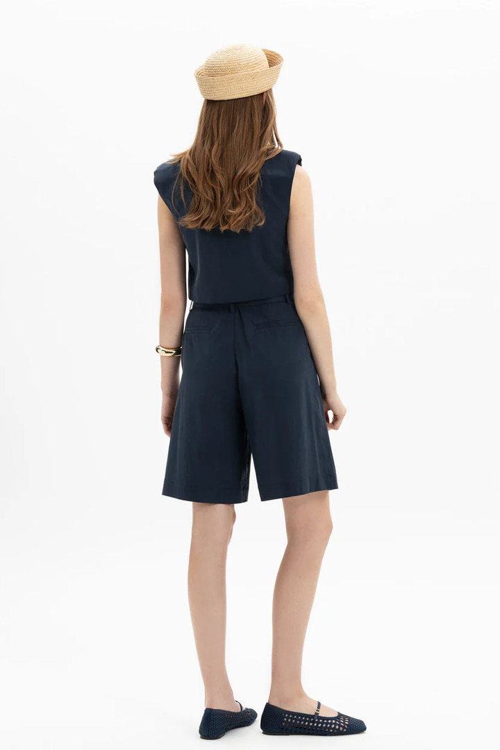 Sleeveless Crop Top Blue