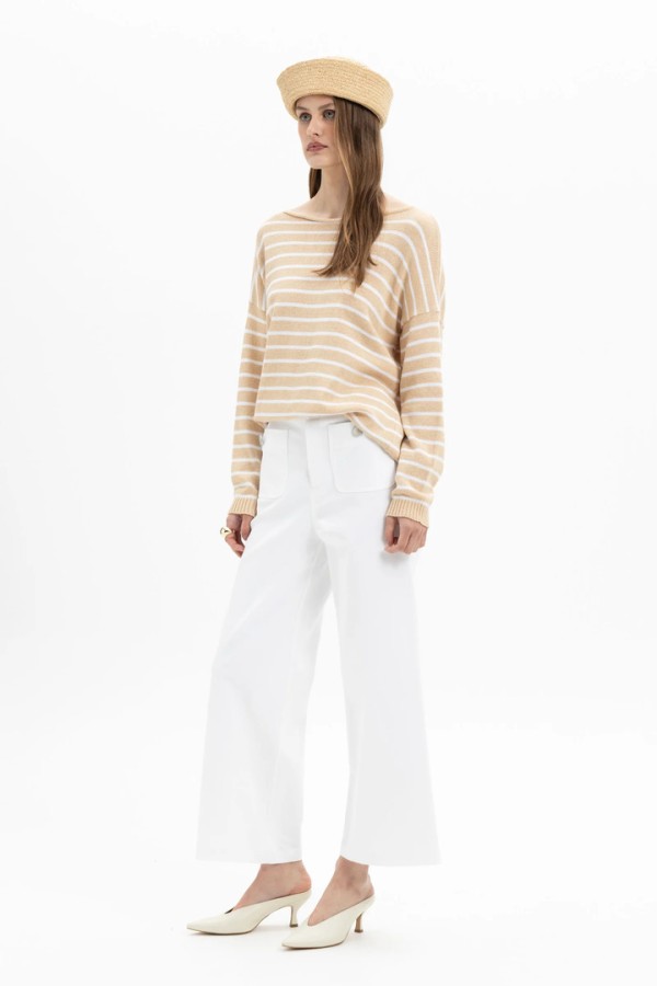 Wide Leg Pants White