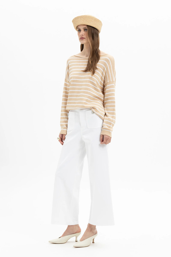 Wide Leg Pants White