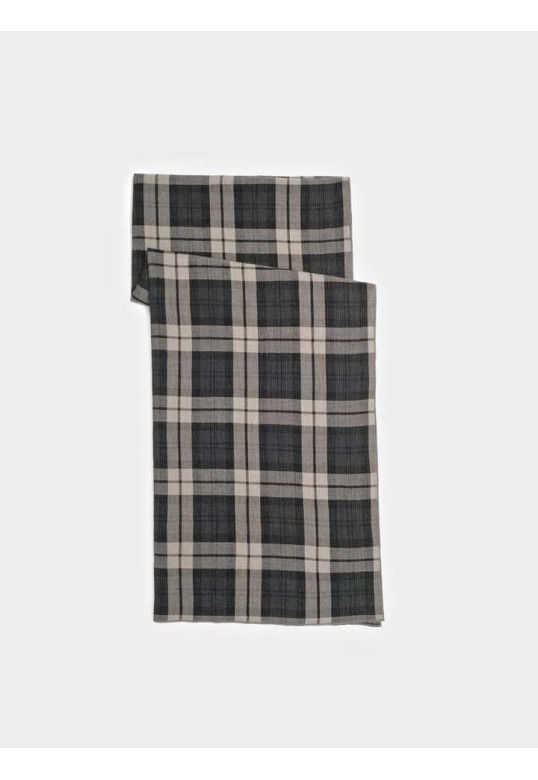 Cotton plaid scarf black