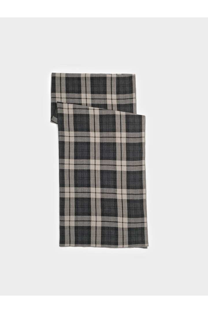 Cotton plaid scarf black