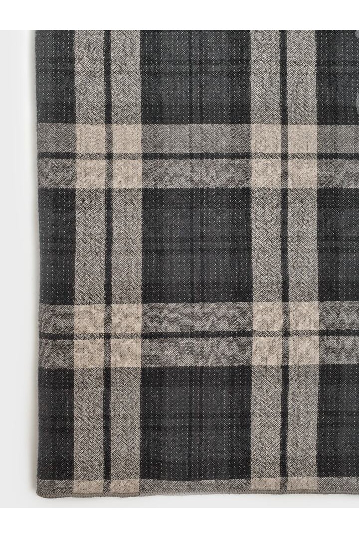 Cotton plaid scarf black