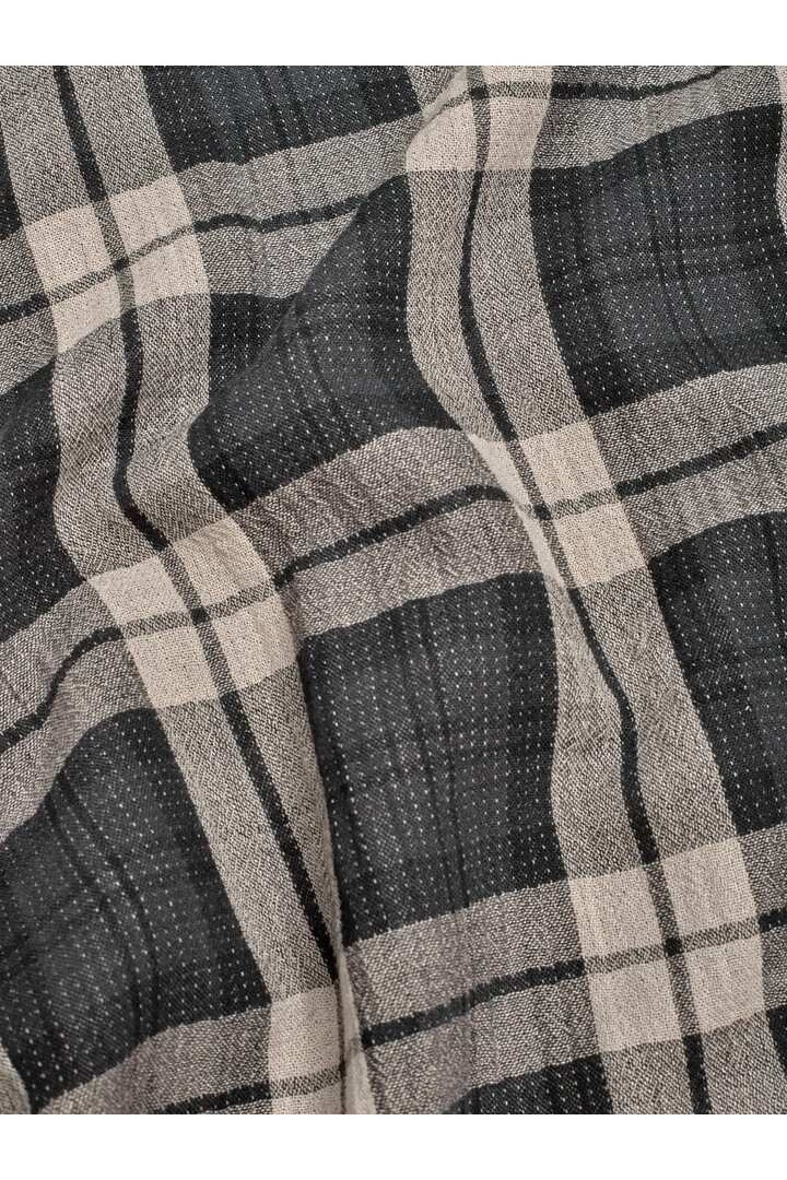 Cotton plaid scarf black