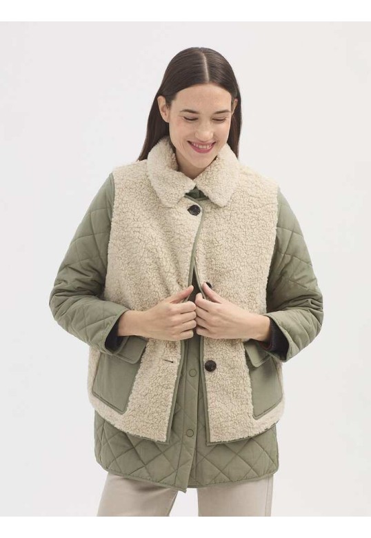 Jacket with removable gilet medium stone