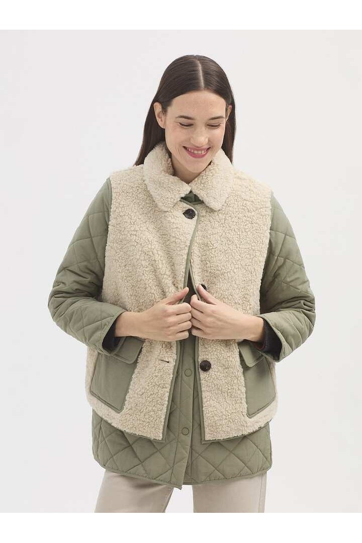 Jacket with removable gilet medium stone