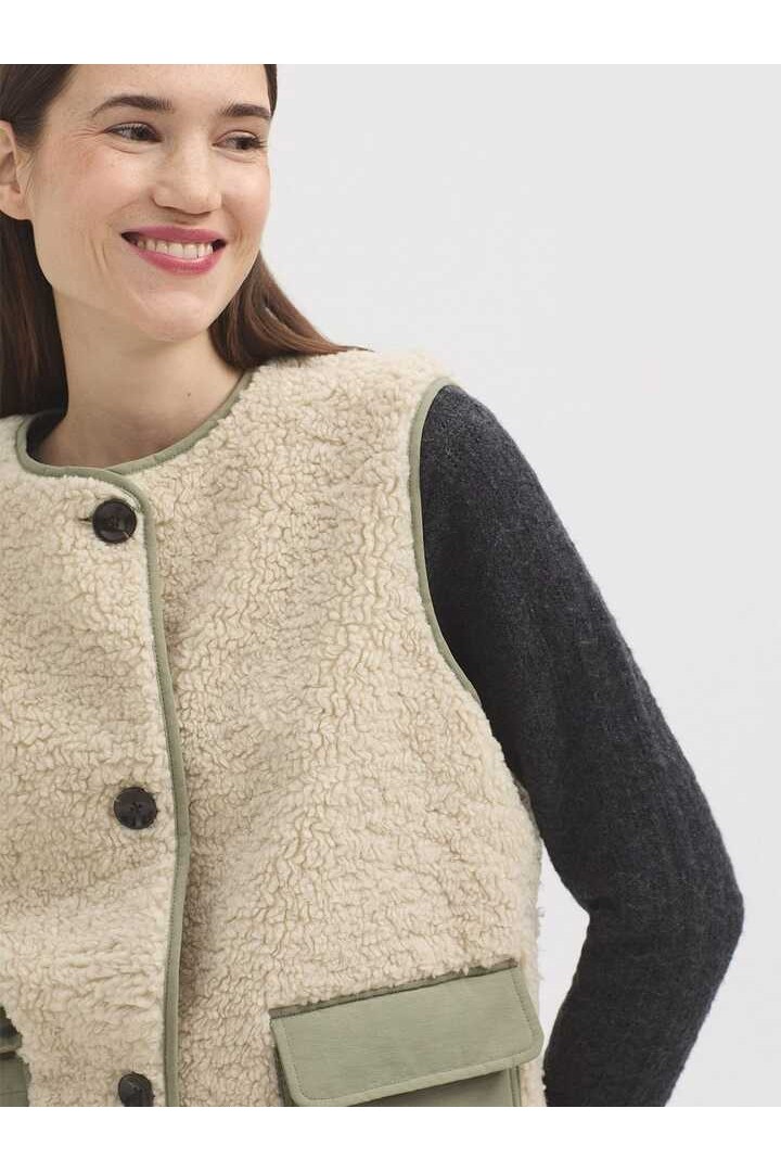 Jacket with removable gilet medium stone