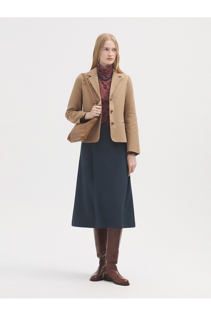 Cool wool skirt cobalt blue