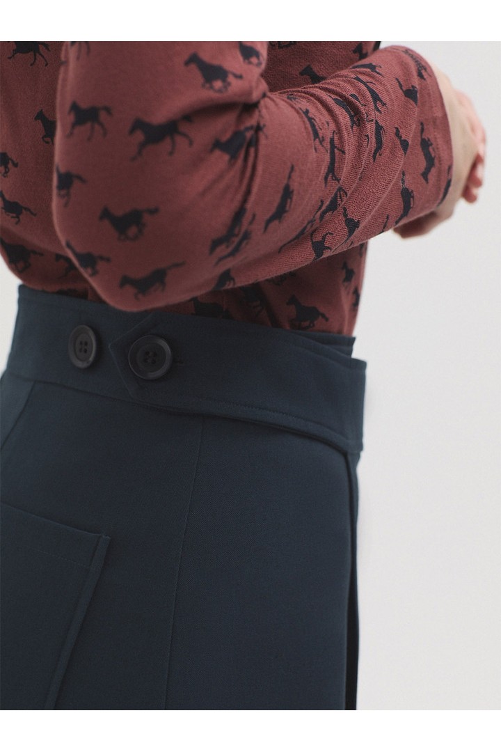 Cool wool skirt cobalt blue