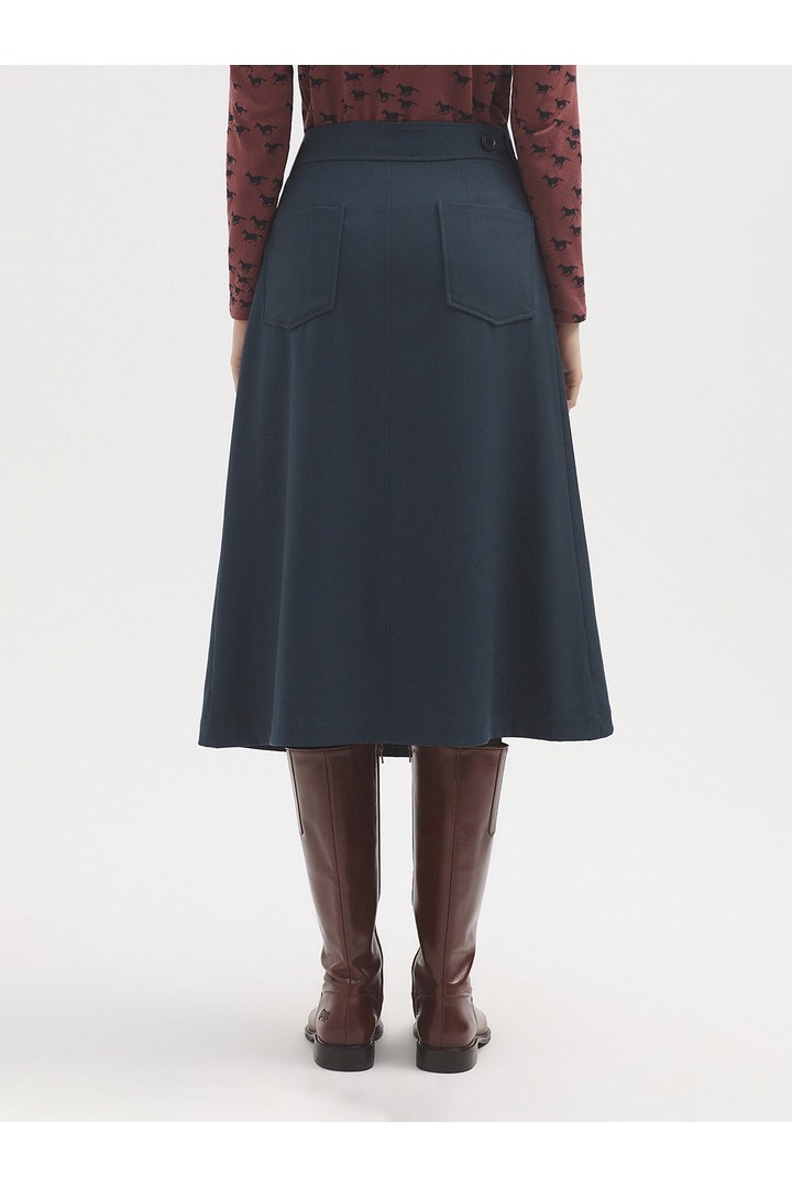 Cool wool skirt cobalt blue