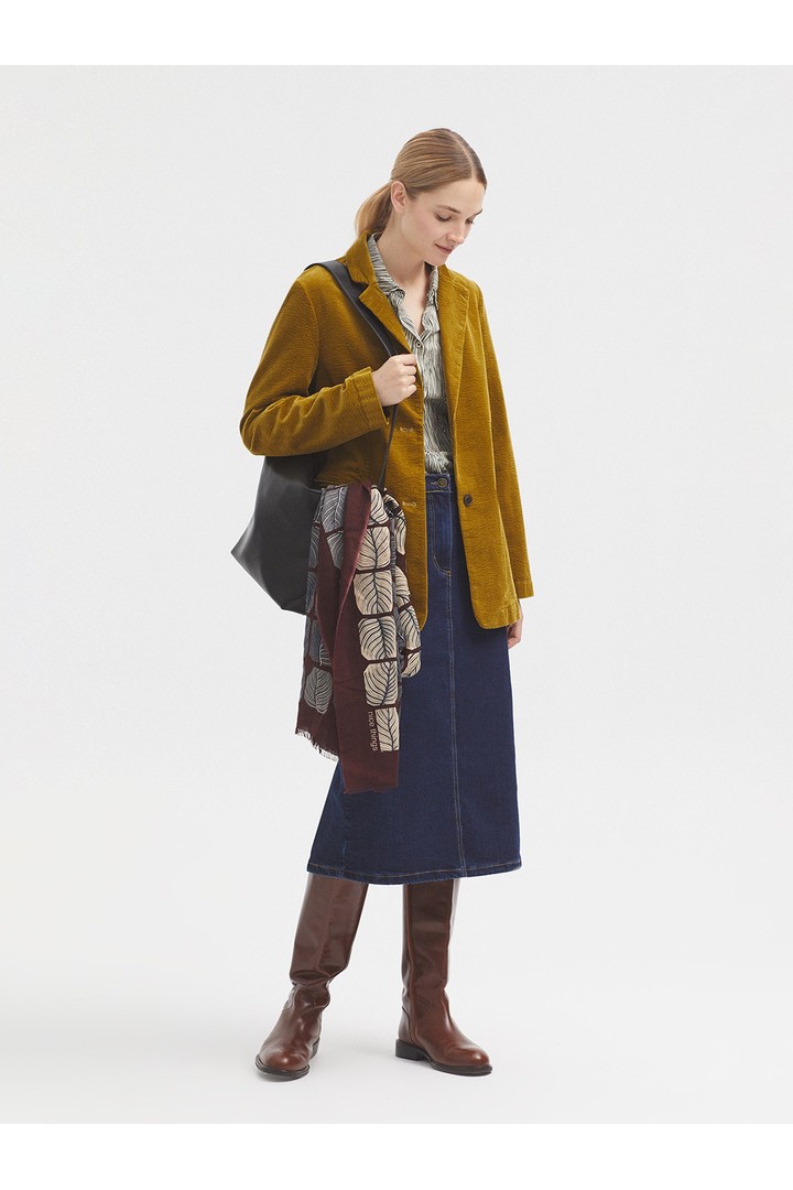 Five pocket denim skirt dark denim