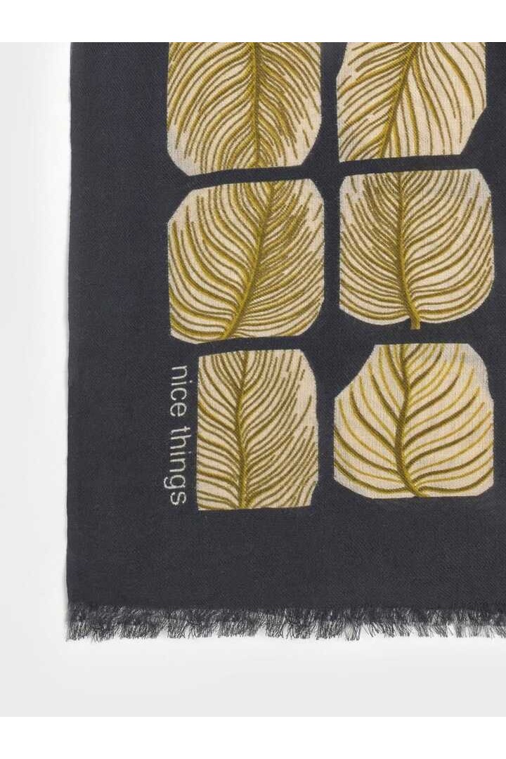 Square Leaves foulard black