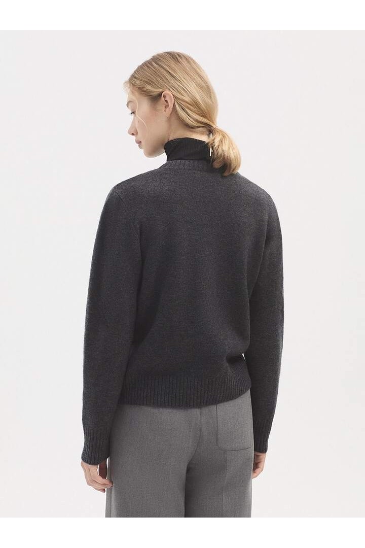 Floral neckline jumper medium grey